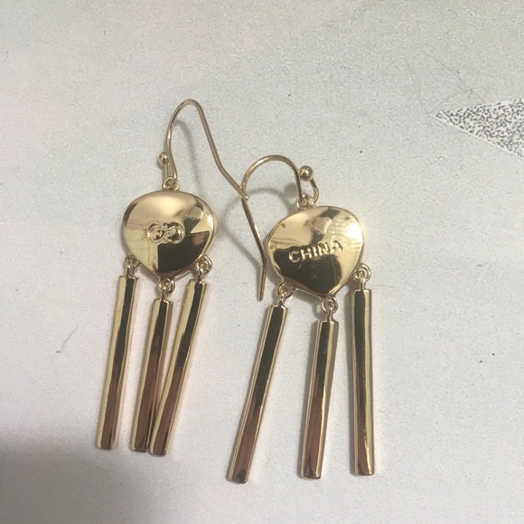 COLE HAAN DARK BLUE GOLDSTONE DANGLE EARRINGS - Picture 5 of 5